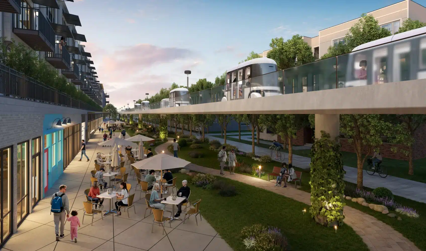 Conceptual rendering of Glydways project on the Atlanta Beltline