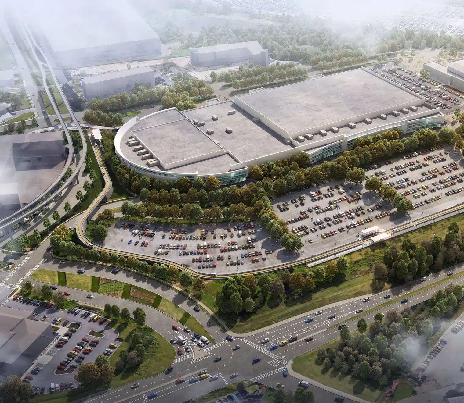 aerial rendering of Glydways project at Atlanta Hartsfield-Jackson Airport